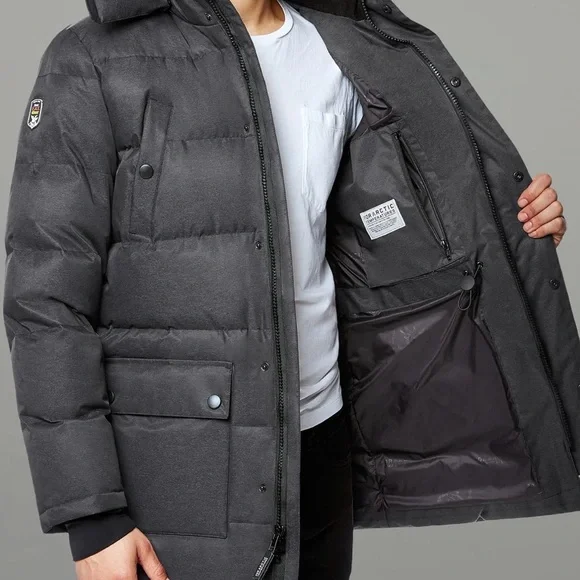 Triple Fat Goose Colburn Men's Charcoal Parka - Picture 3 of 9